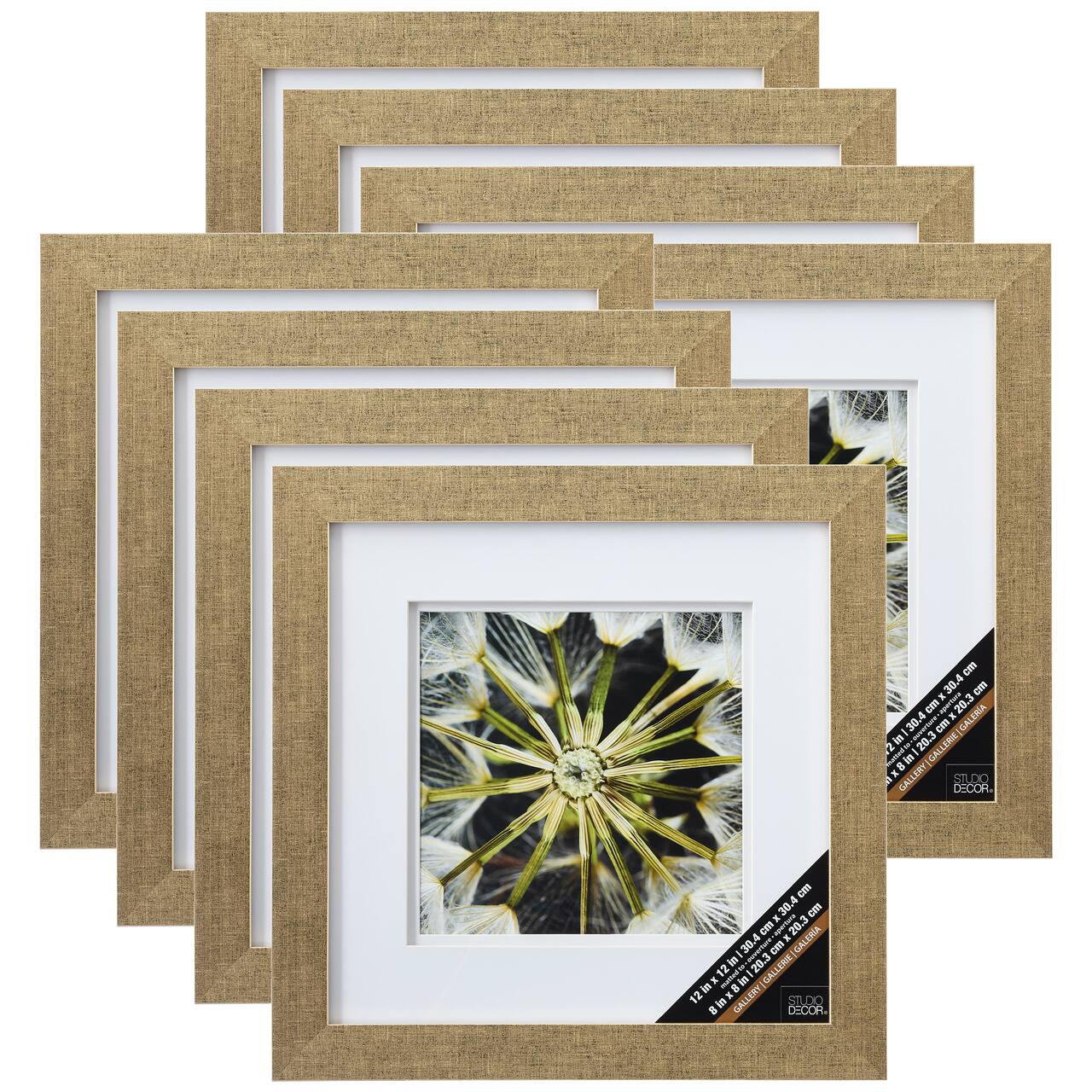 8 Pack: Champagne Wall Frame with Double Mat, Gallery by Studio Décor®